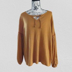 Old Navy Tie-Neck Peasant Top | Goldenrod